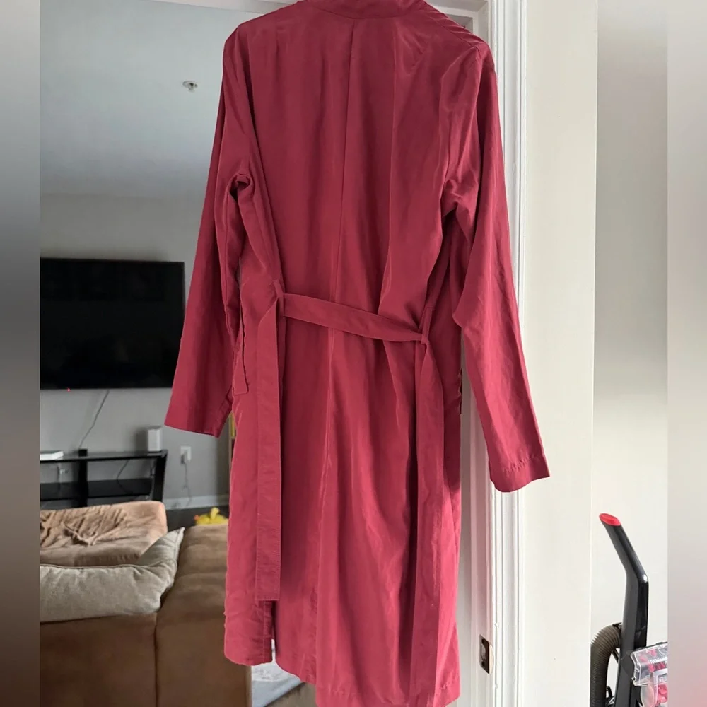 American Apparel Burgundy Trench Coat - Picture 2 of 2